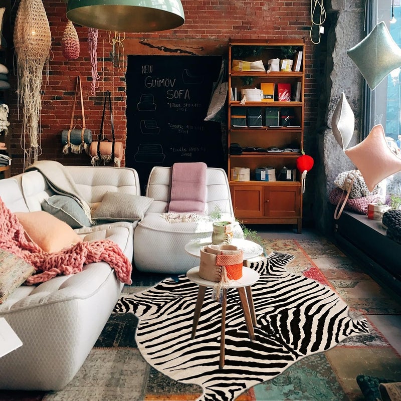 townssilk Area Rug Faux Zebra Print Rug 4.3x4.7 Feet Rug/Mat/Carpets for Home - Image 4